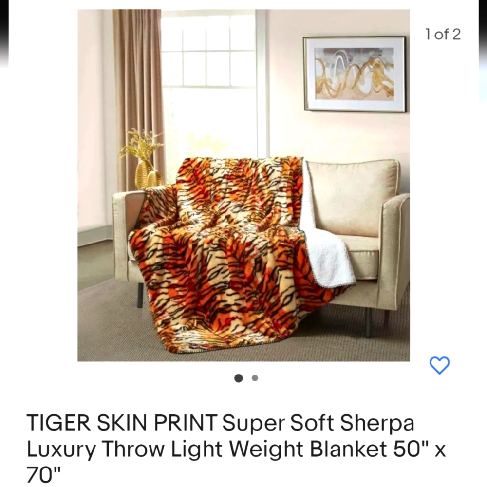 Tiger Print Luxury Throw